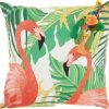 All Decor * | Embroidered Tropical Flamingos Tassel Pillow Best Price