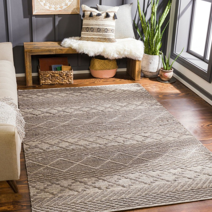 Rugs * | Grey Alhambra Woven Jute Rug Fire Sale