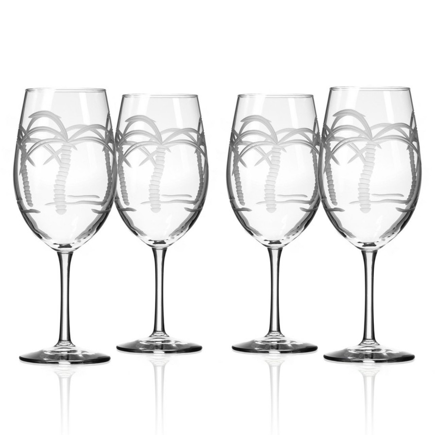 Tabletop * | Palm Tree Large Wine Goblets-Set Of 4 Best Quality