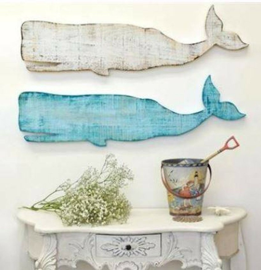 All Decor * | Aqua Whale Cut-Out Wall Decor Classical