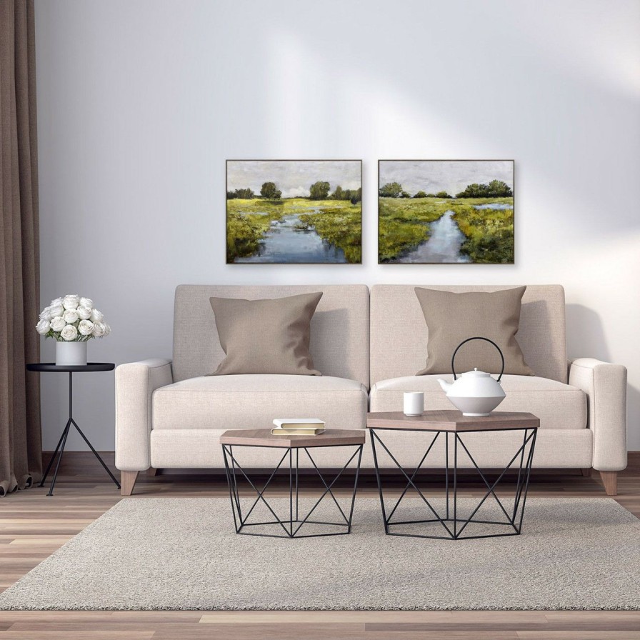 Mirrors & Art * | Textured Nature Marsh Prints- Set Of Two Official