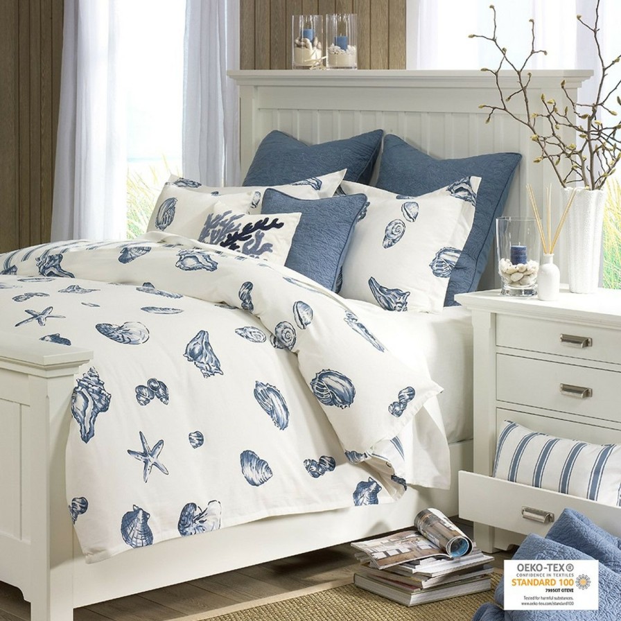 Bed & Bath * | Beach House Blues King Duvet Set Hot Sale