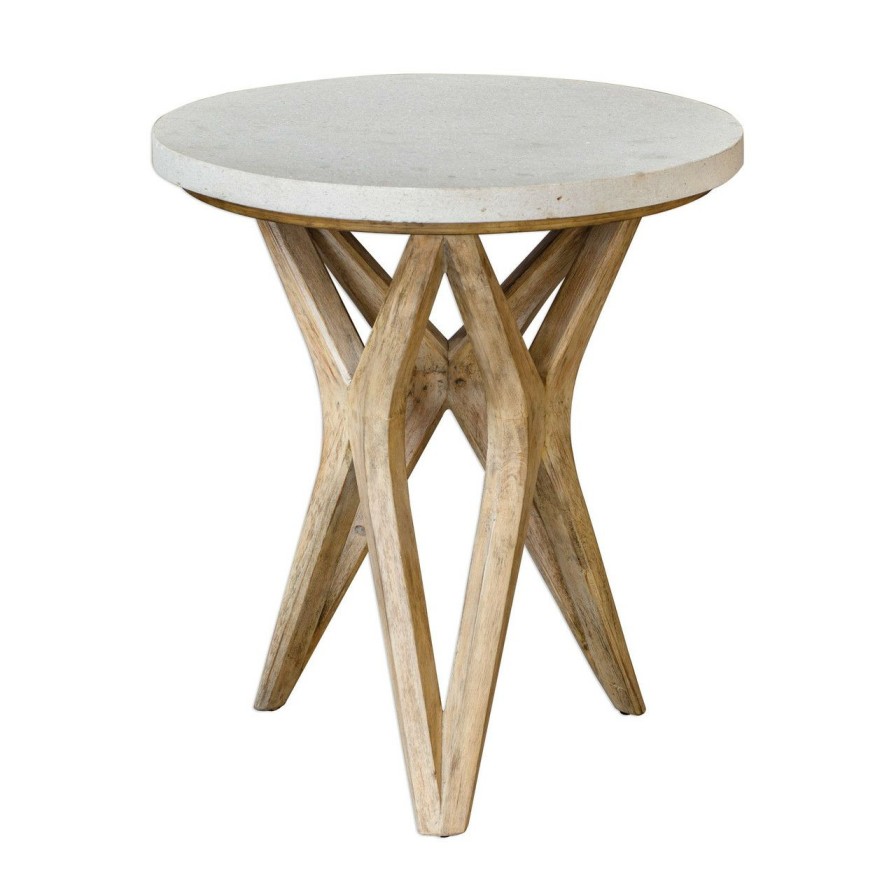 Furniture * | Marnie Limestone Accent Table Outlet