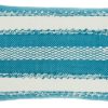 All Decor * | Woven Textured Stripes Decorative Turquoise Throw Pillow Rectangle Best Price