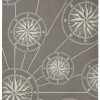 Rugs * | Compass Rose Nautical Grey Rug Fire Sale