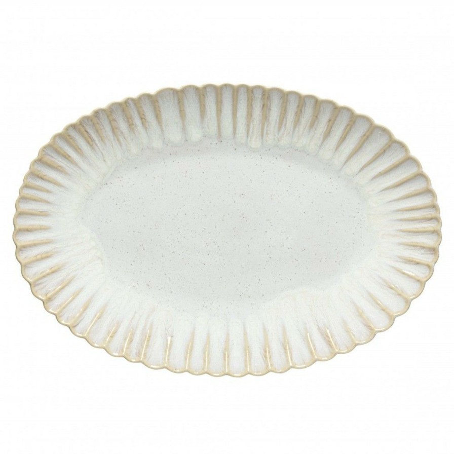 Tabletop * | Mallorca Sand Beige Oval Serving Platter Crazy Deals