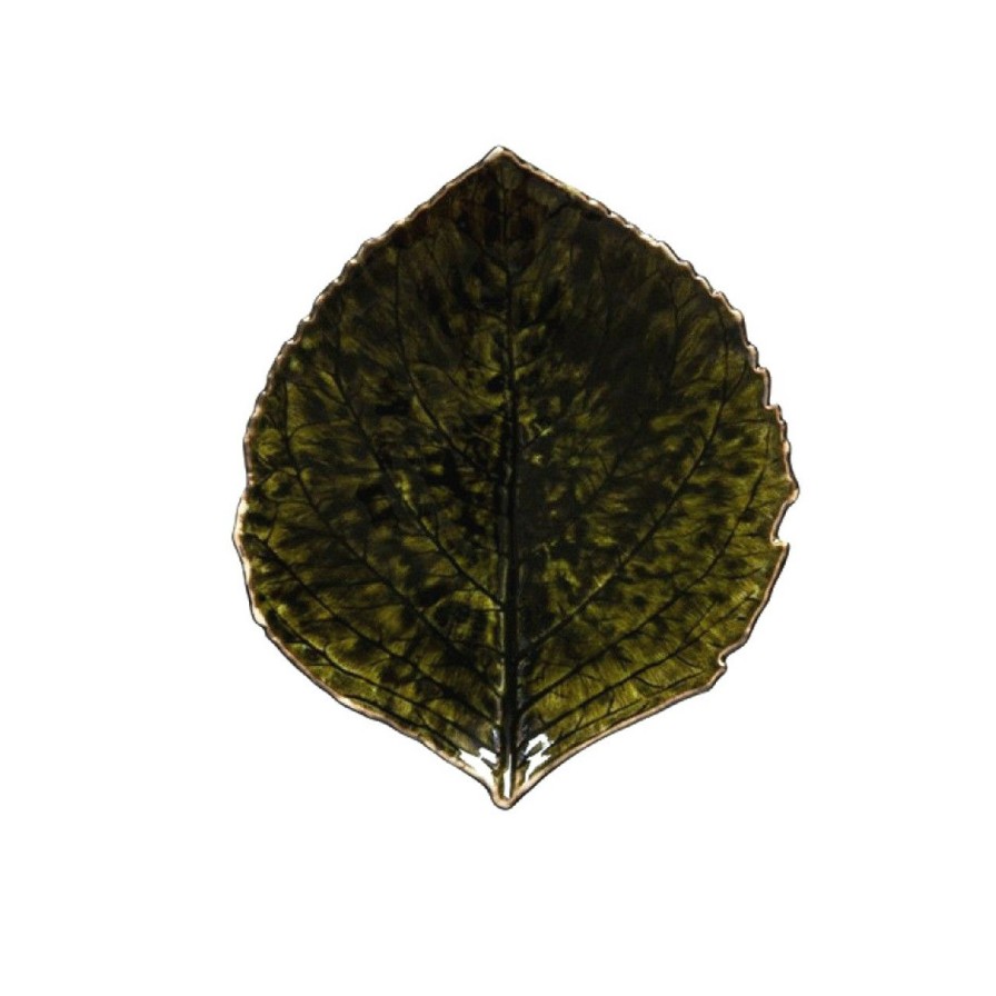 Tabletop * | Riviera Hydrangea Leaf Plate Forest Hot Sale