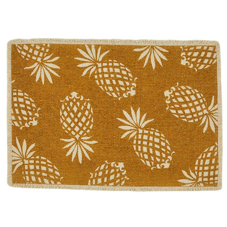 Tabletop * | Pineapple Printed Placemats Set Of Four Cheap Online