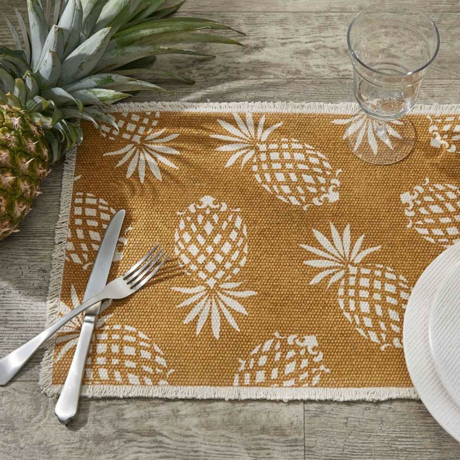 Tabletop * | Pineapple Printed Placemats Set Of Four Cheap Online