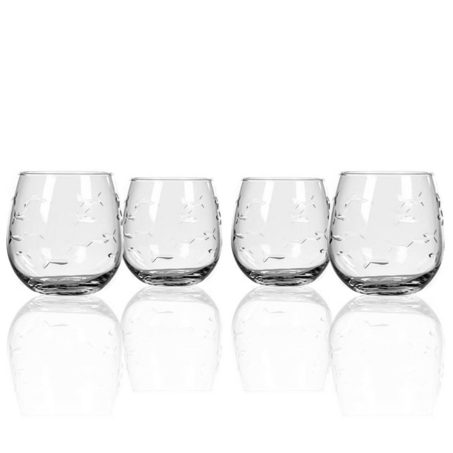 All Decor * | School Of Fish Stemless 16.5 Oz Tumblers Set Of 4 Outlet Sale