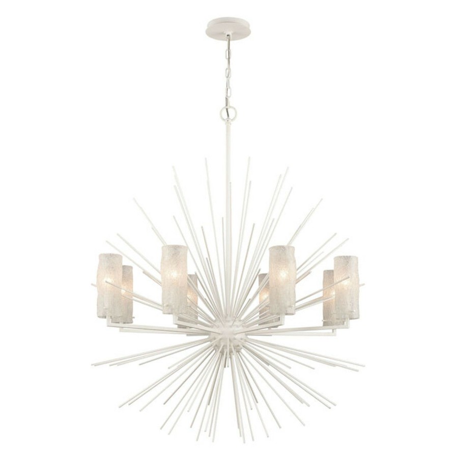 Lighting * | White Sea Urchin 8-Light Chandelier Limit Offer