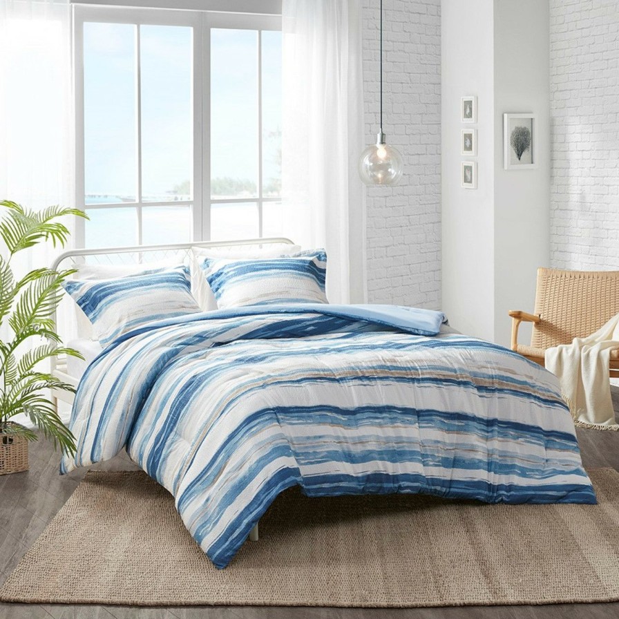 Bed & Bath * | Sea And Shore Waves King Comforter Set Large Choice