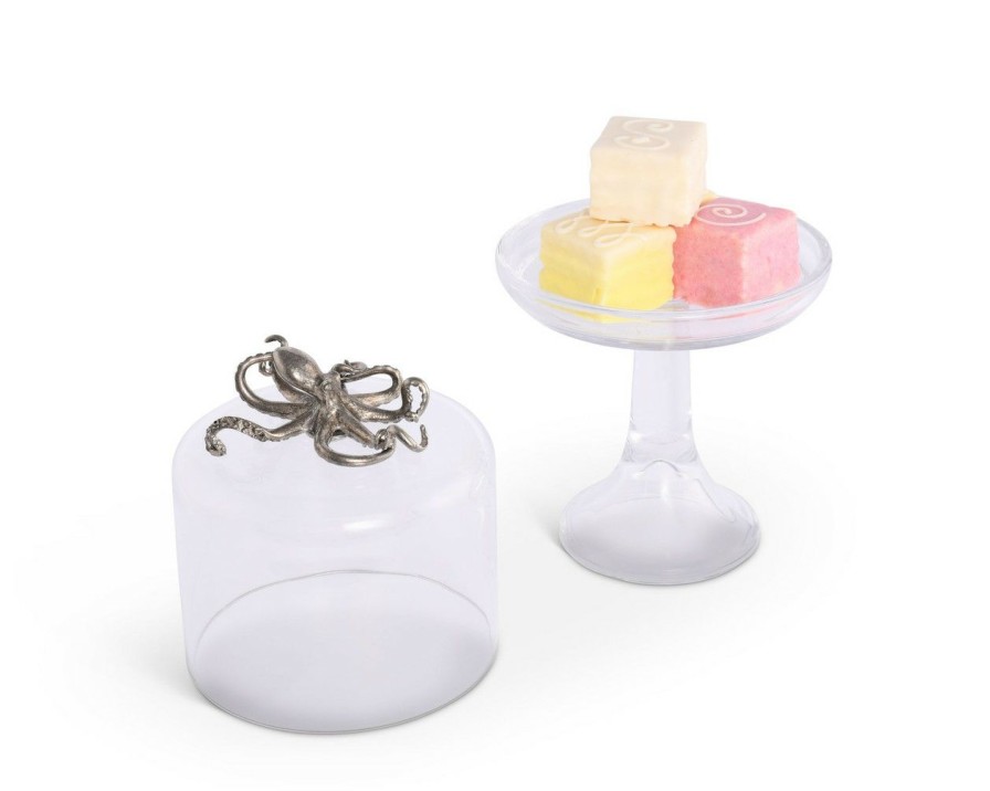 All Decor * | Octopus Glass Covered Short Dessert Stand Official