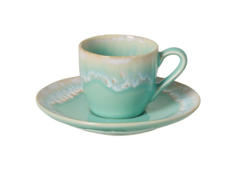 Tabletop * | Taormina Aqua Coffee Cup And Saucer Sets Fire Sale