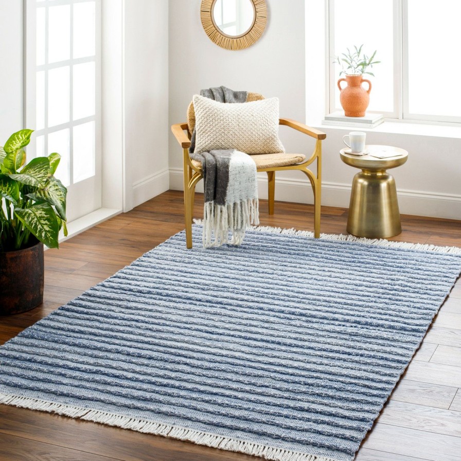 All Decor * | Azores Sea Blue Hand Woven Rug Crazy Deals