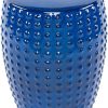 Outdoor * | Delmar Royal Blue Ceramic Garden Stool Best Sale