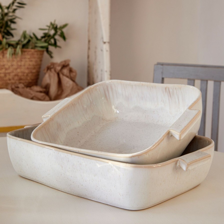 Tabletop * | Eivissa Sand Beige Rectangle Baking Dish Crazy Deals