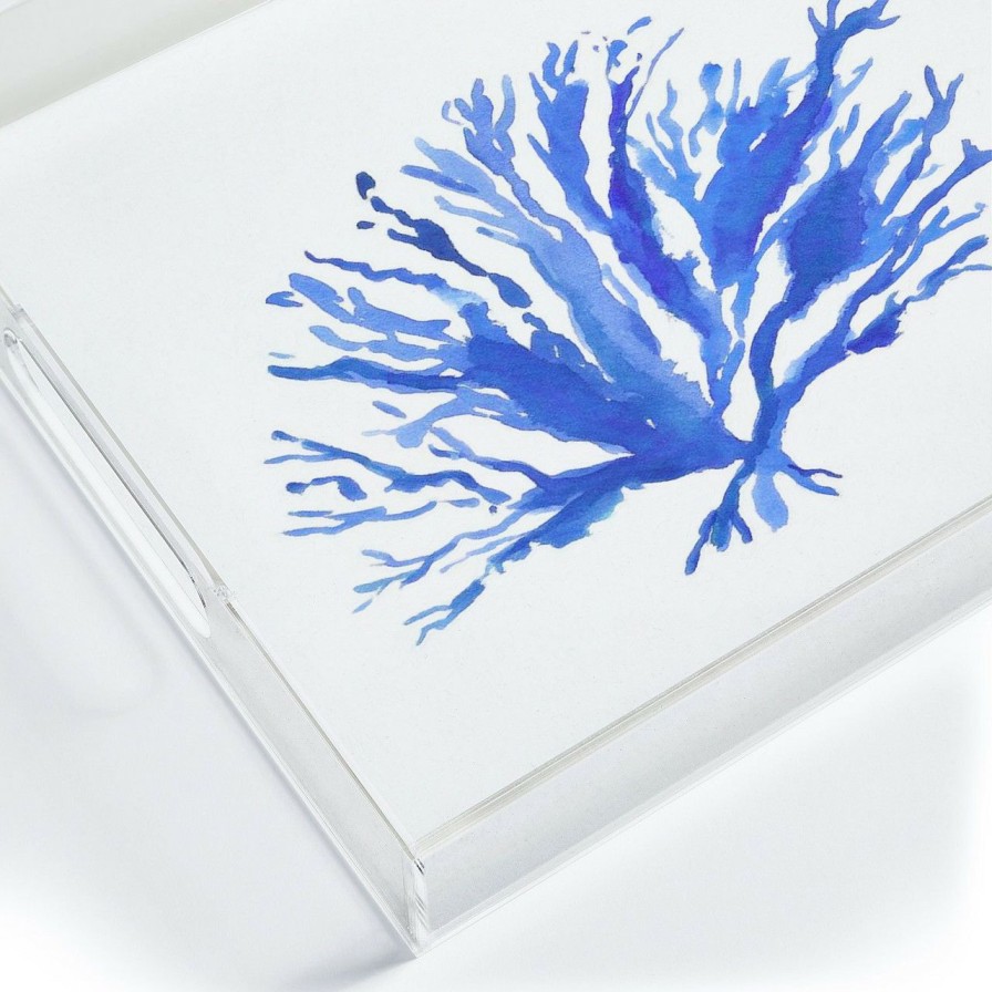 All Decor * | Blue Sea Coral Acrylic Serving Tray Best Price