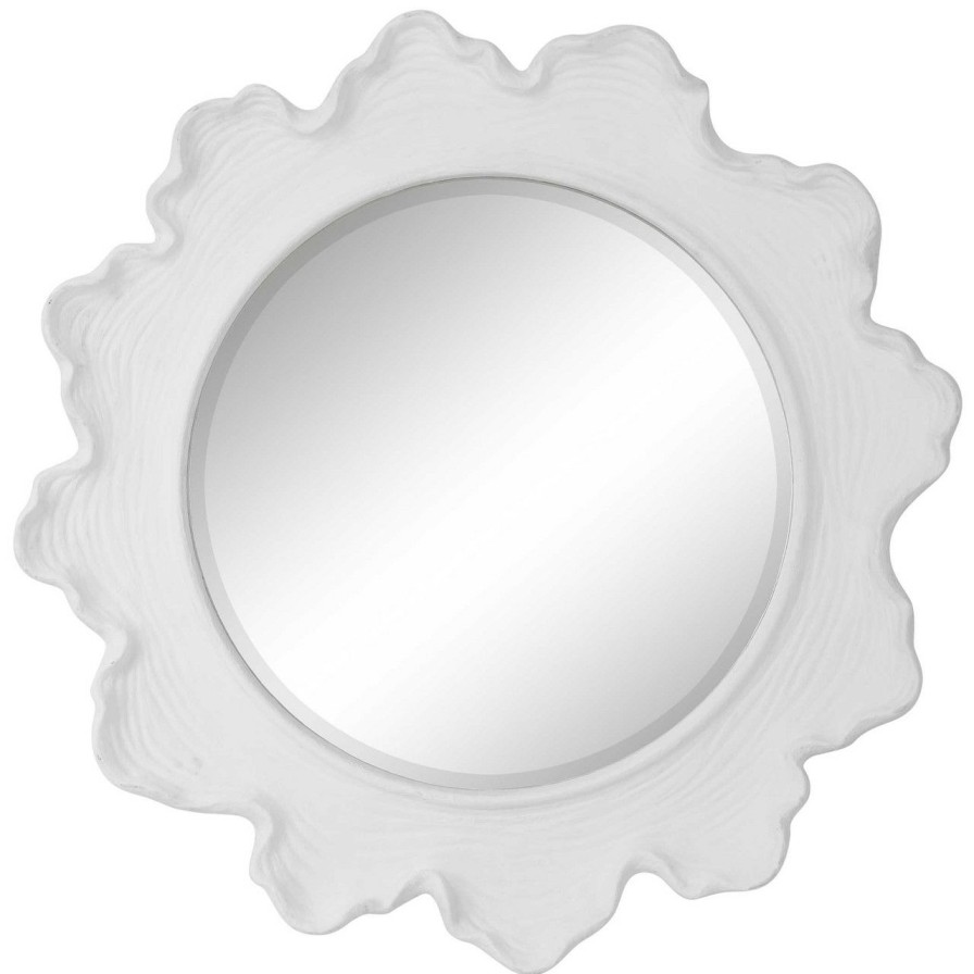 All Decor * | White Sea Coral Round Mirror Sales