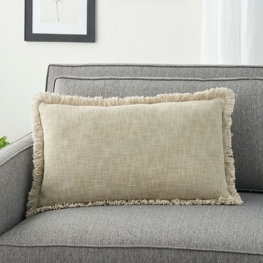 All Decor * | Nicole Curtis Taupe Stonewash 14 X 24 Pillow Official