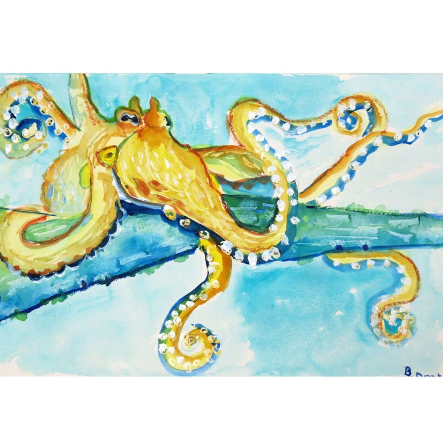 Rugs * | Gold Octopus Image Floor Mat Outlet Sale