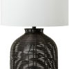 Lighting * | Waipahu Black Rattan Table Lamp Classical