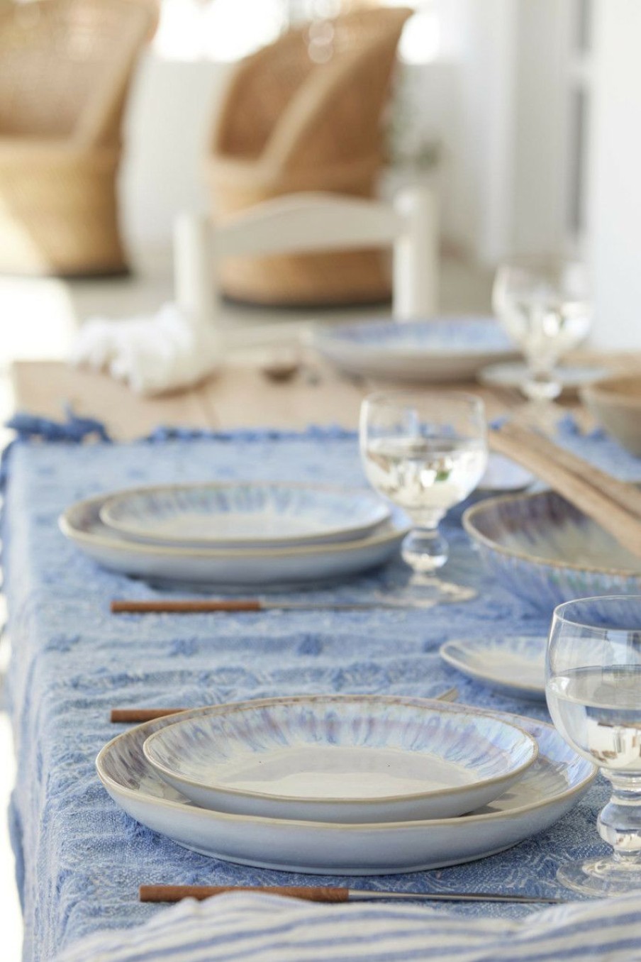 All Decor * | Brisa Ria Blue 11 Inch Dinner Plates Best Price