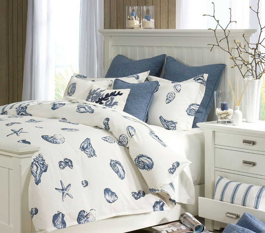 Bed & Bath * | Beach House Blues Queen Duvet Set Official