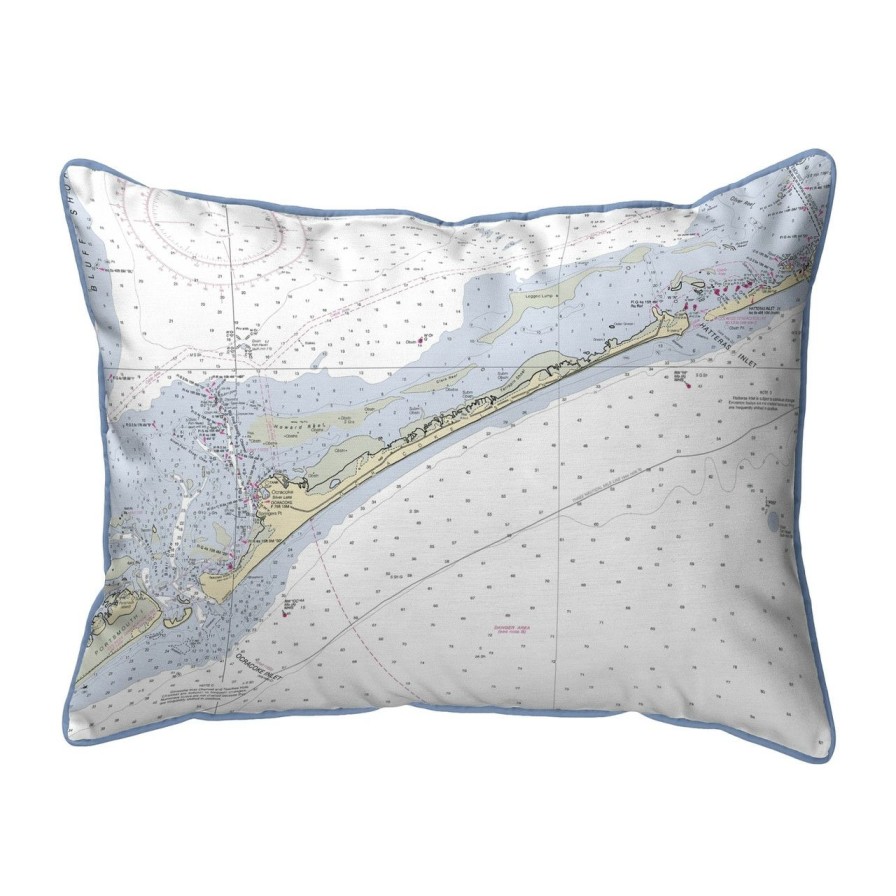 All Decor * | Ocracoke Inlet, North Carolina Nautical Chart 20 X 24 Pillow Classical