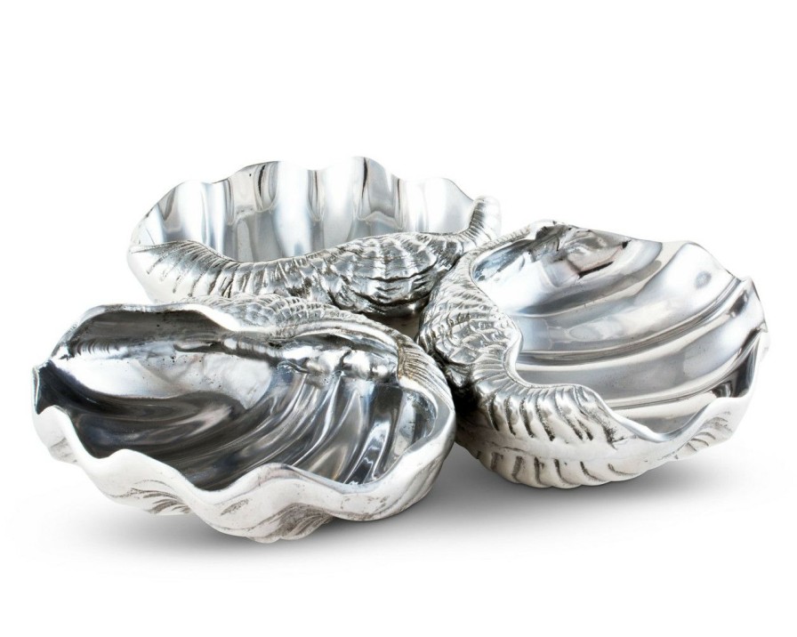 All Decor * | Polished Clam 3-Bowl Server Limit Offer