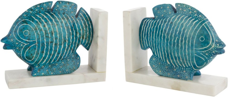 Decor * | Seychelles Reef Turquoise Bookends Cheap Online