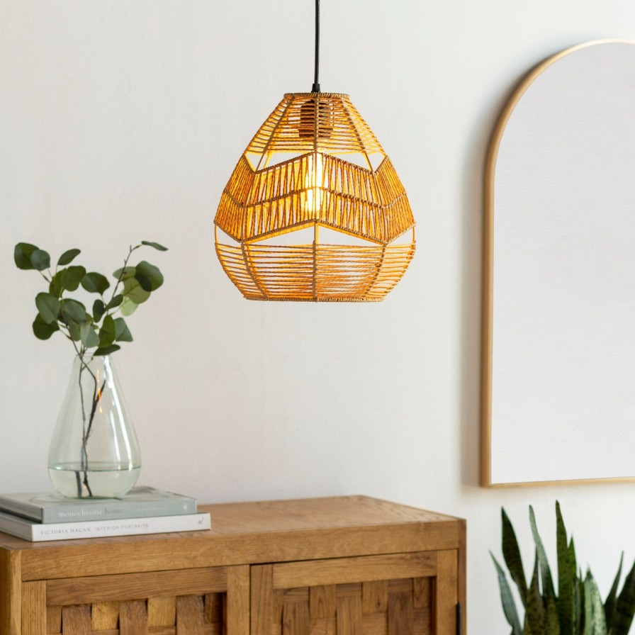 All Decor * | Java Woven Rattan 1-Light Pendant Fire Sale