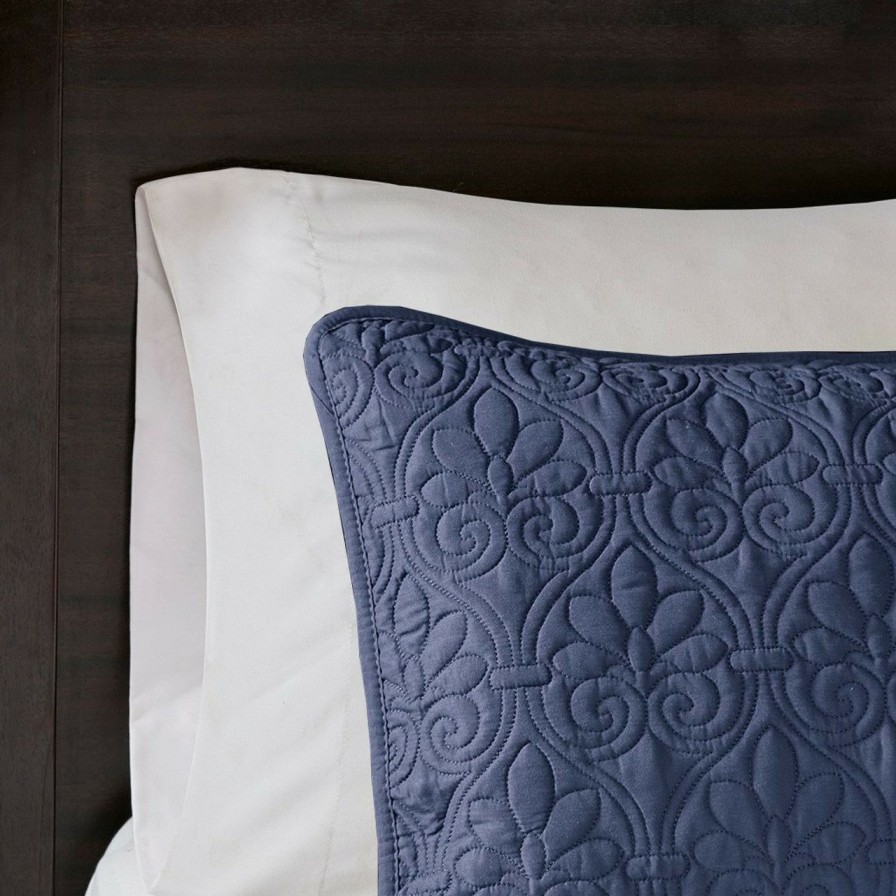 Bed & Bath * | Hudson Bay Navy King Size Coverlet Set Outlet Sale