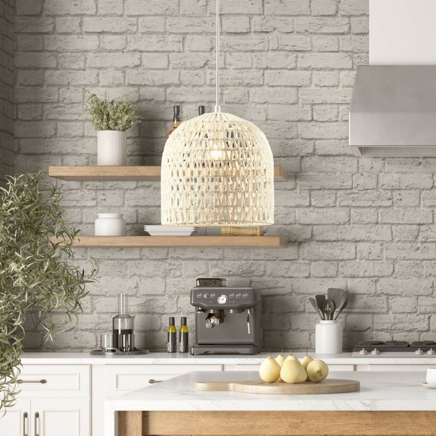 All Decor * | Adrift White Rope Pendant Top Selling