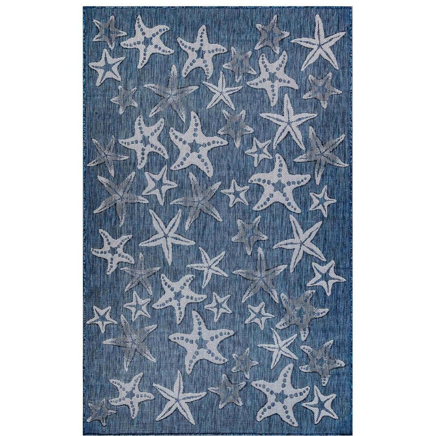 Outdoor * | Navy Blue Carmel Starfish Rug Official