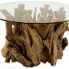 Furniture * | Driftwood With Glass Top Cocktail Table Limit Offer