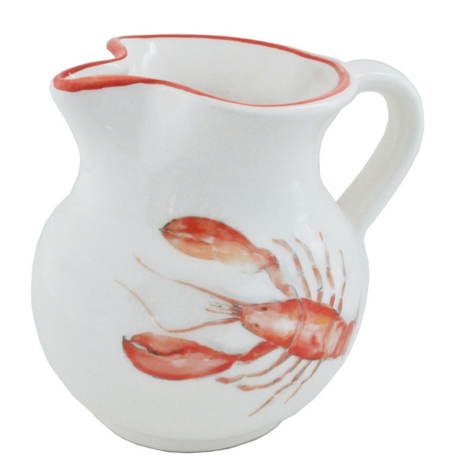 Tabletop * | Hand Painted Lobster Large Handled Pitcher Reliable Quality