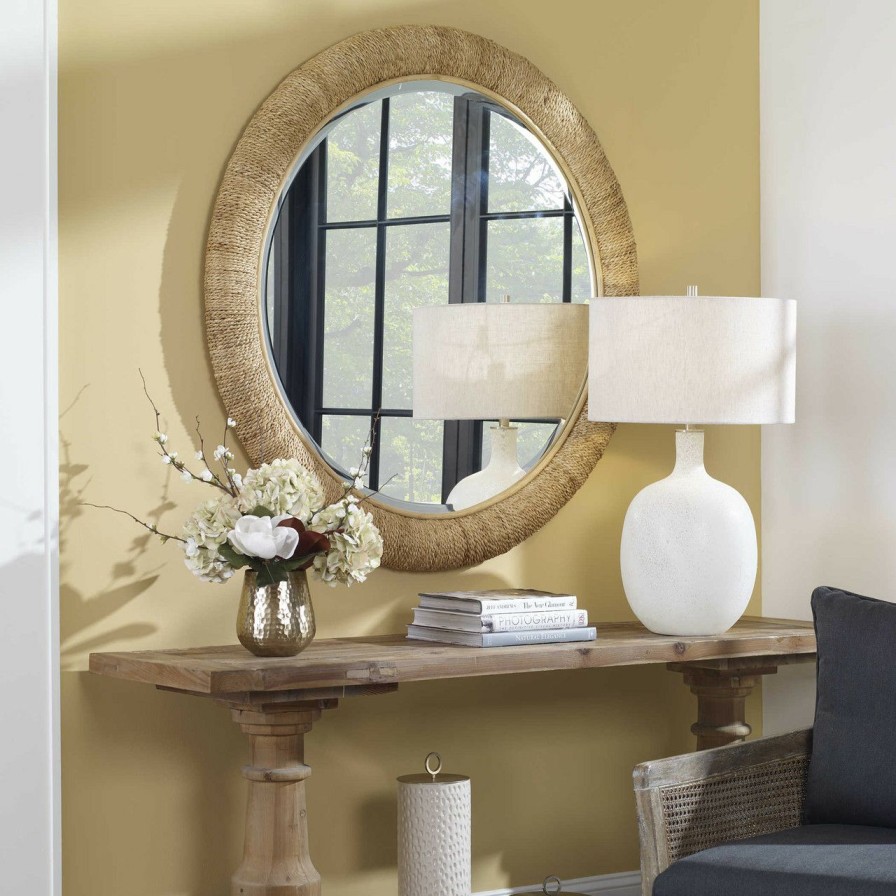 All Decor * | Mariner Natural Wrapped Round Mirror Outlet