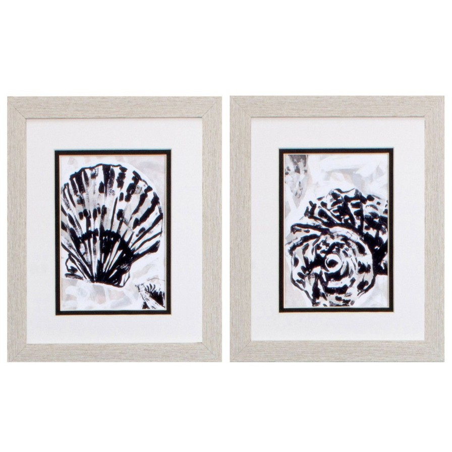 Mirrors & Art * | Sea Shell Tumble A Framed Prints Set Of Two Hot Sale