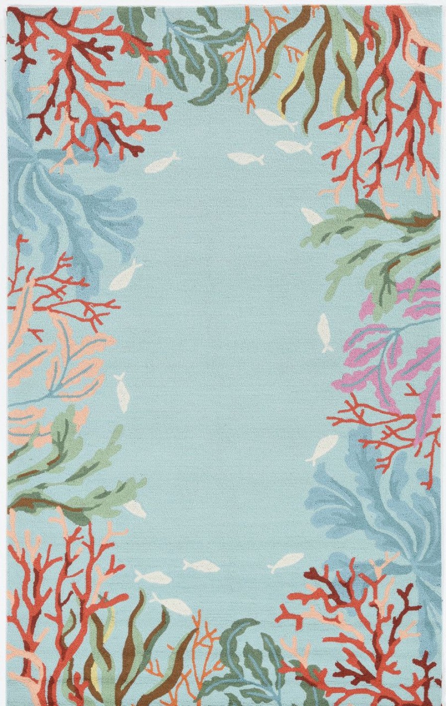 Rugs * | Aqua Blue Lagoon Hand-Hooked Area Rug Official