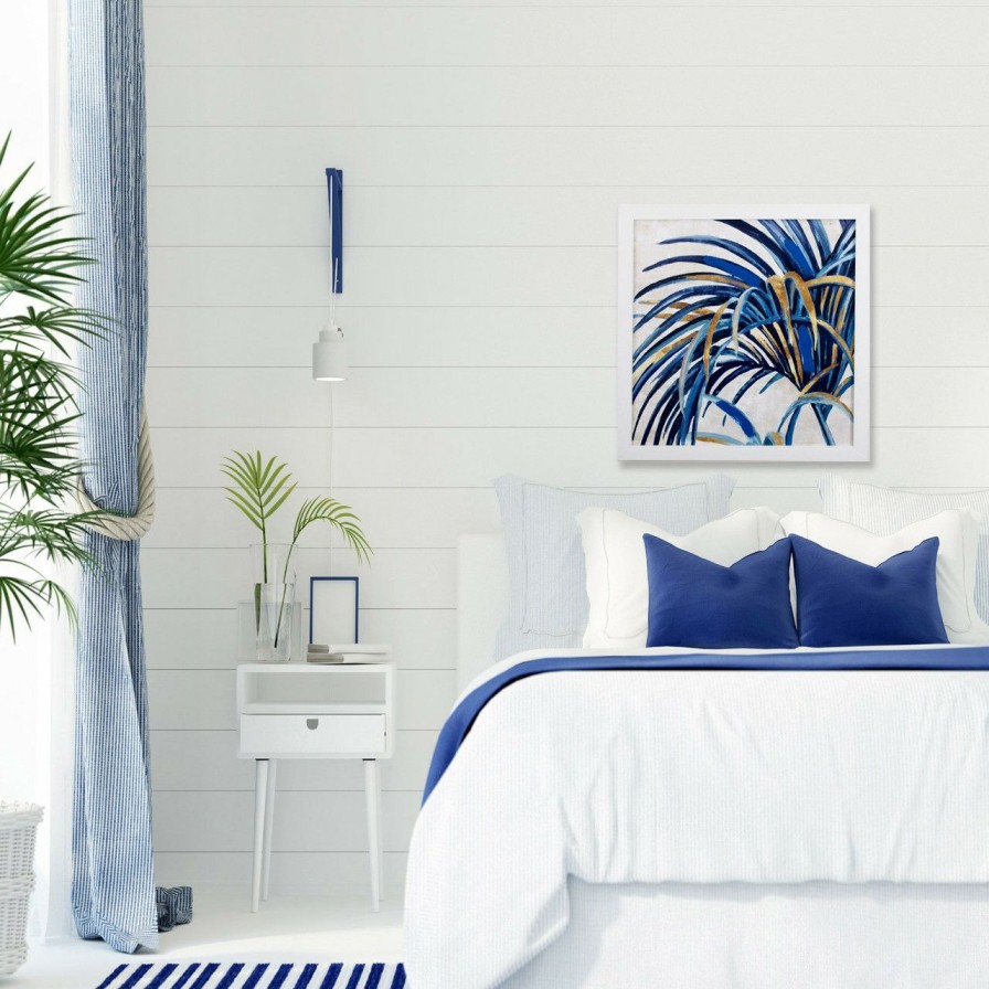 Mirrors & Art * | Coastal Blue Palm Ii Wall Art Fire Sale