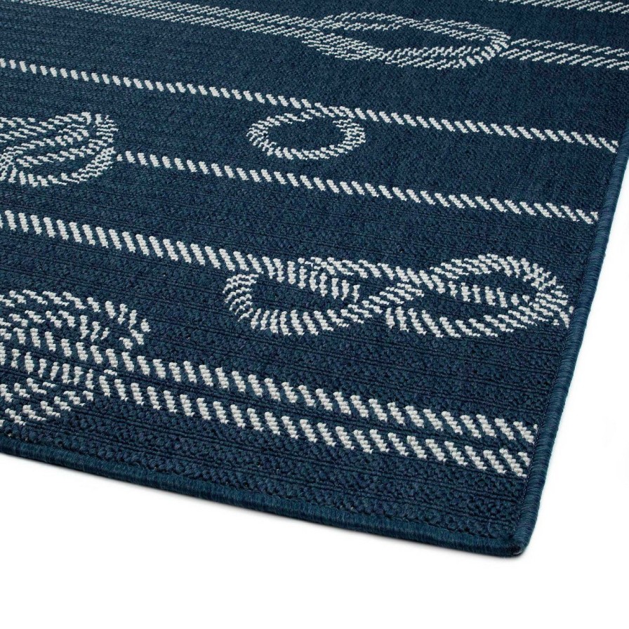 All Decor * | Navy Blue Tied Up In Knots Rug Official