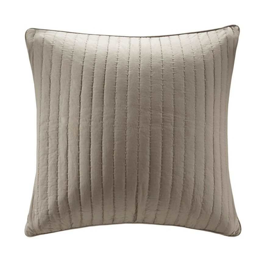 Bed & Bath * | Camila Quilted Taupe Euro Sham Outlet Sale