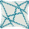 All Decor * | Woven Braided Geometric Square Pillow- Turquoise Limit Offer