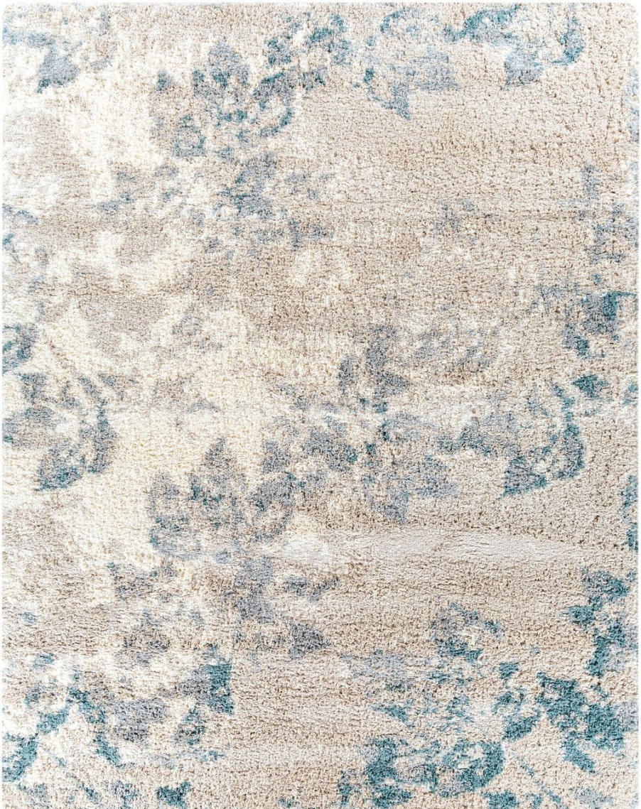 Rugs * | Fairbanks Blue And Cream Shag Rug Hot Sale