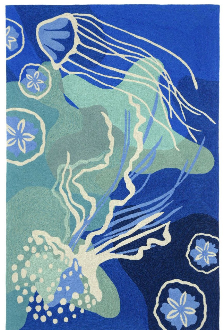 Outdoor * | Ocean Blue Jellyfish Area Rug Hot Sale