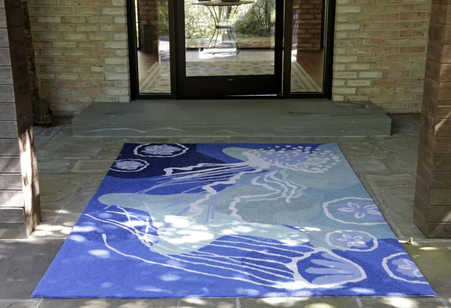 Outdoor * | Ocean Blue Jellyfish Area Rug Hot Sale