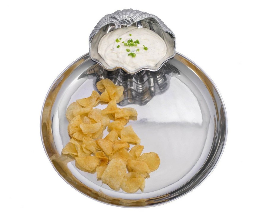 All Decor * | Clam Shaped Chip And Dip Server Crazy Deals