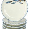 All Decor * | Blue School Of Fish Canape' Plates Set Of 6 Hot Sale