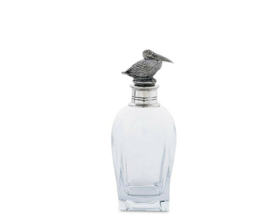 Tabletop * | Short Pelican Topped Glass Liquor Decanter Reliable Quality